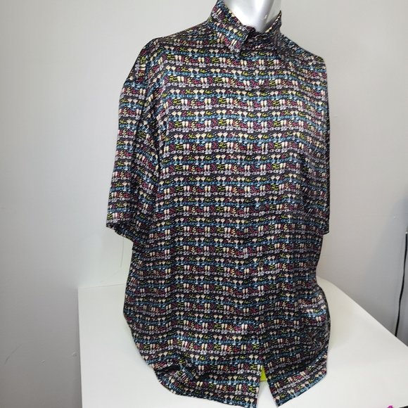 VTG Y2K Nicole Miller Mens Hawaiian Shirt Silk - Picture 9 of 14